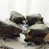 三色プラス海苔のおにぎり